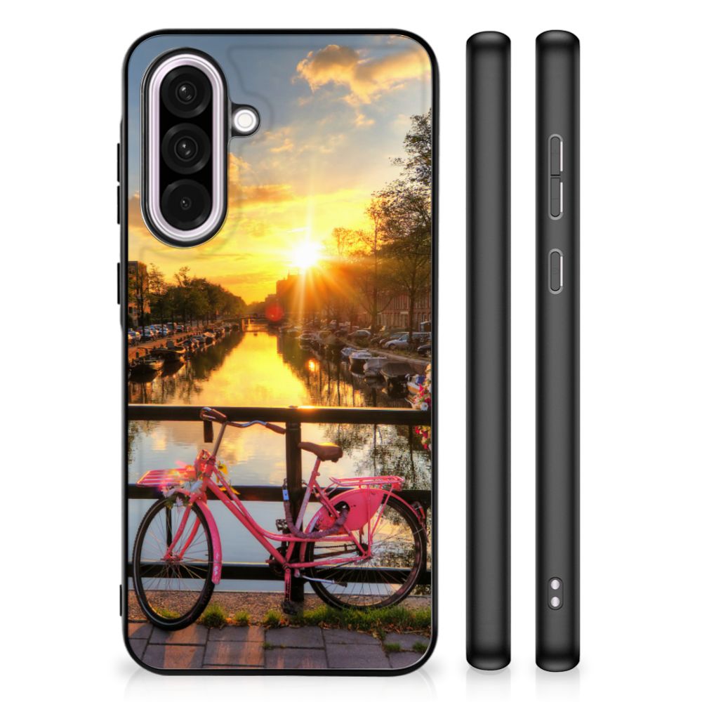 Samsung Galaxy A56 TPU Backcover Amsterdamse Grachten fiets zonsondergang water