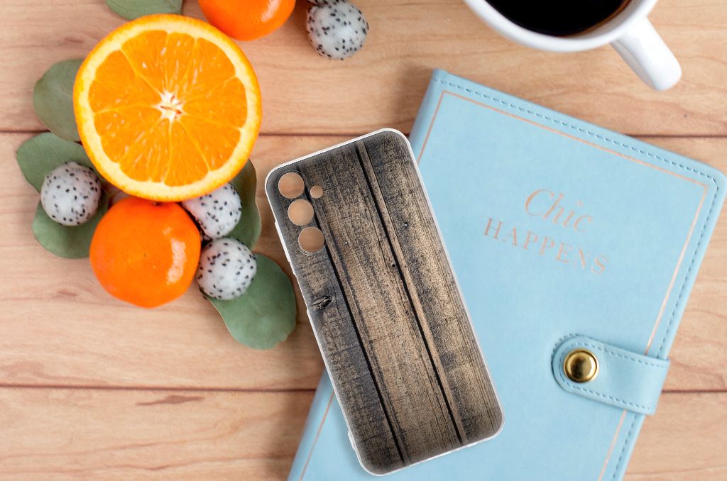 Samsung Galaxy M14 Bumper Hoesje Steigerhout