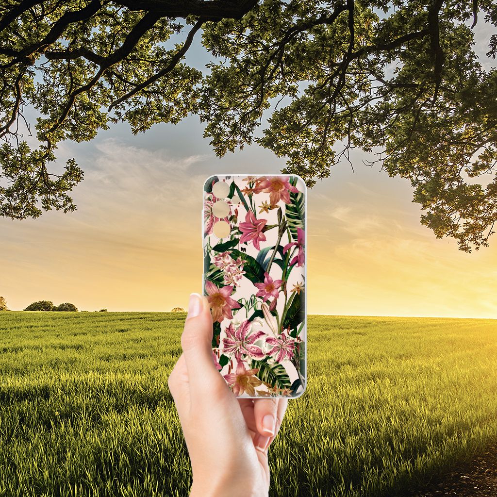 Samsung Galaxy M14 TPU Case Flowers bloemen ontwerp aanzicht