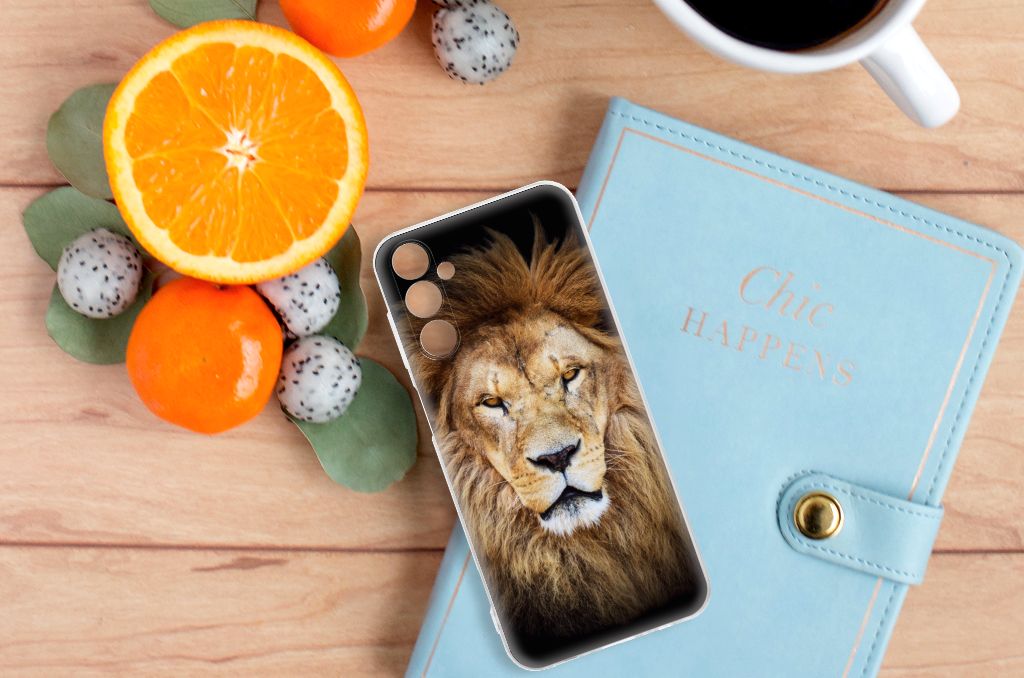 Samsung Galaxy M14 TPU Hoesje Leeuw design leeuw voorkant