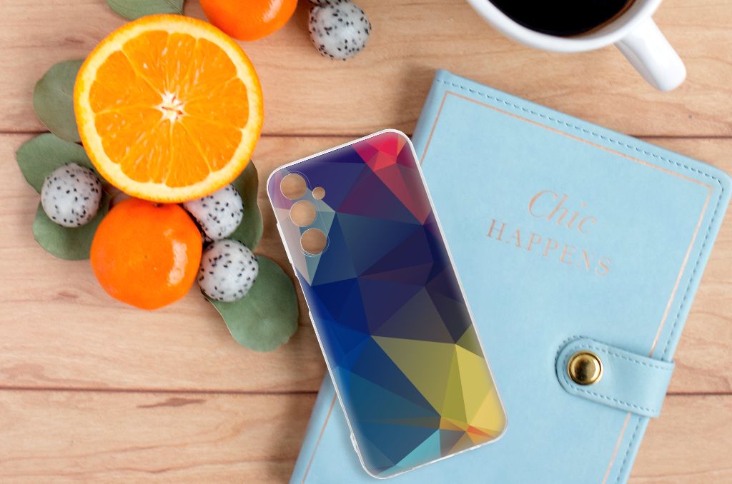 Samsung Galaxy M14 TPU Hoesje Polygon Dark