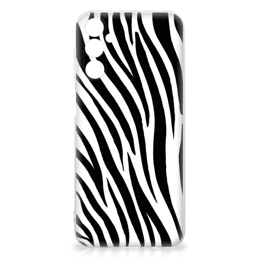 Samsung Galaxy M14 TPU Hoesje Zebra zebra strepen zwart wit achterzijde