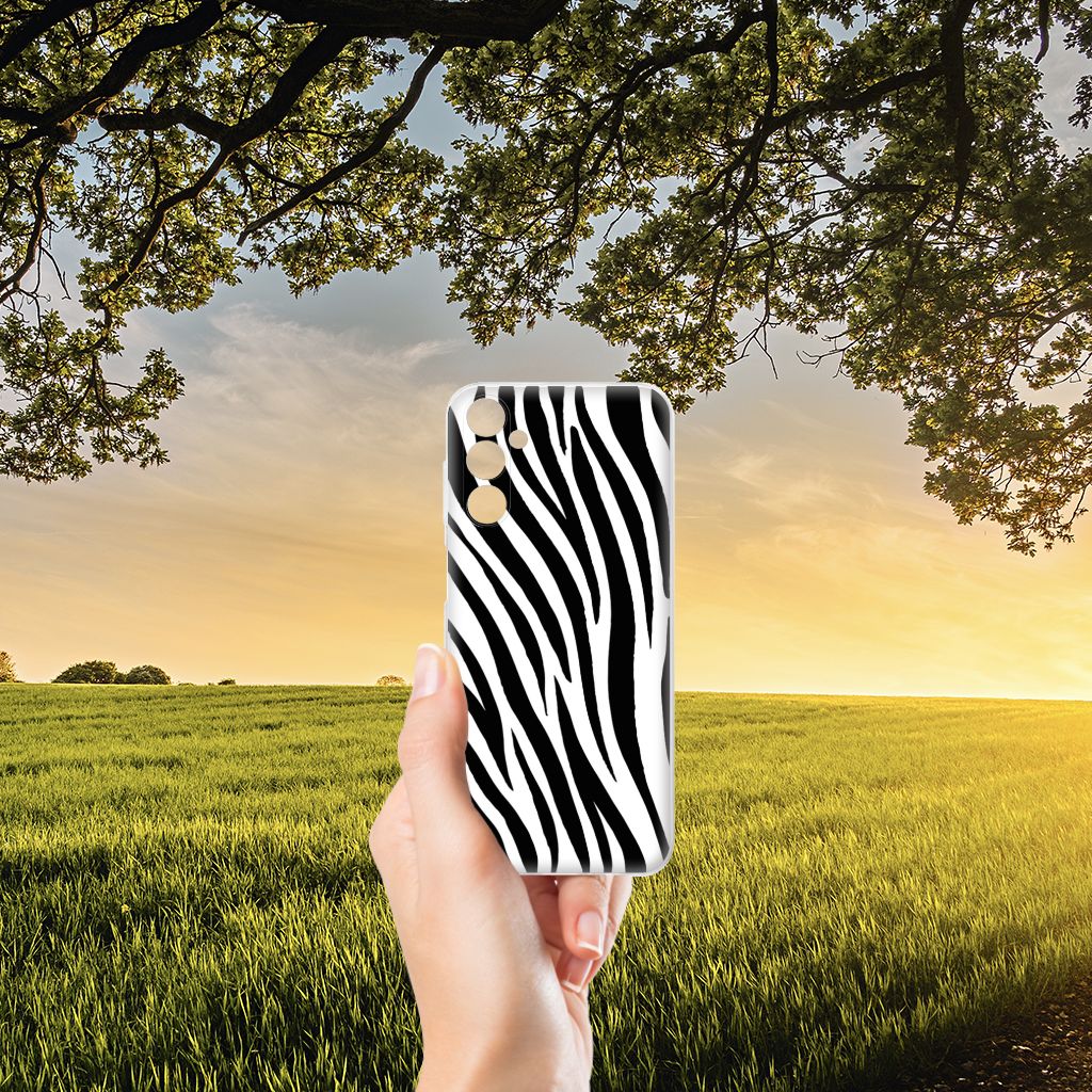 Samsung Galaxy M14 TPU Hoesje Zebra zebra strepen aanzicht