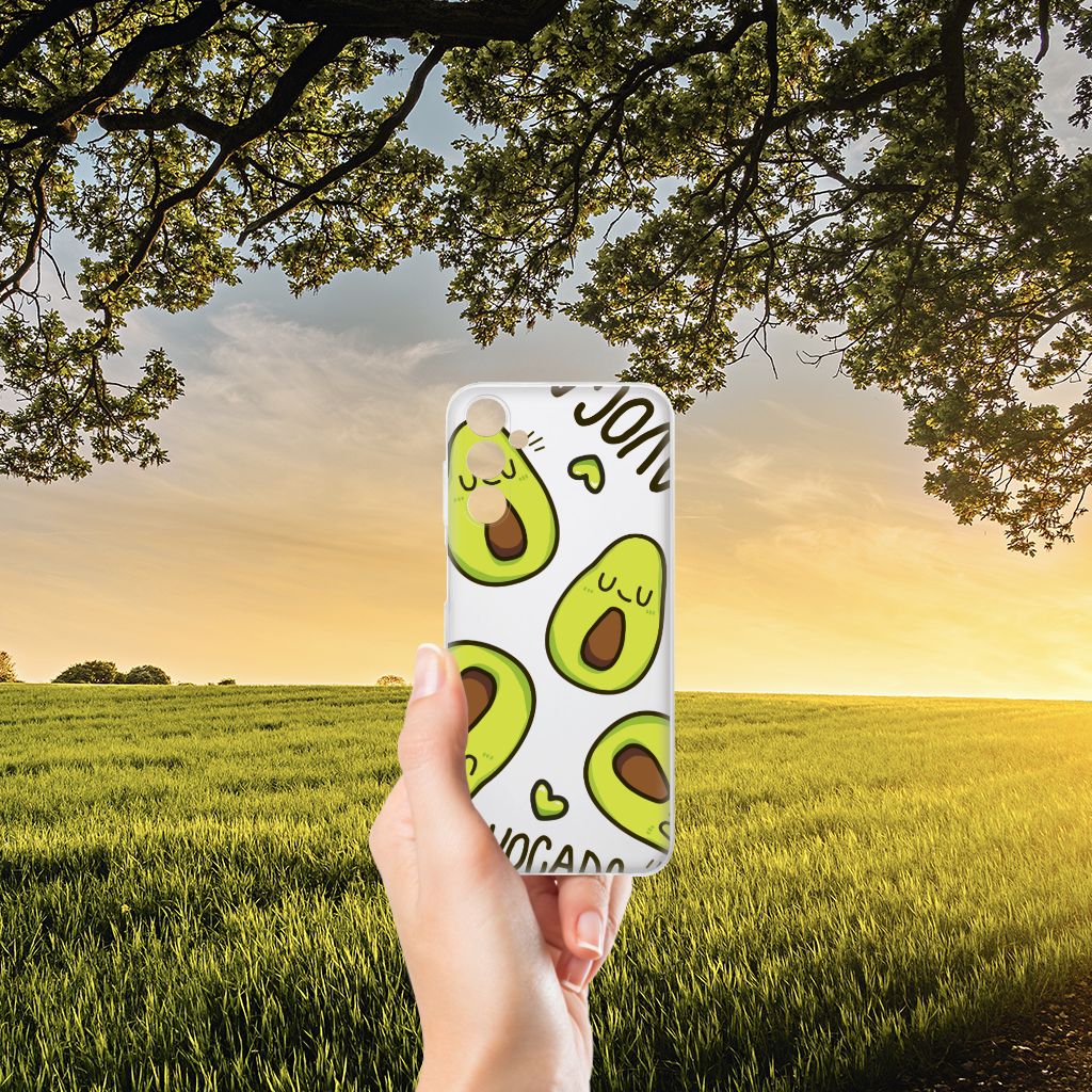 Samsung Galaxy M14 Telefoonhoesje met Naam Avocado Singing design voorkant