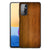 Samsung Galaxy M52 Houten Print Telefoonhoesje Donker Hout achterkant houten print
