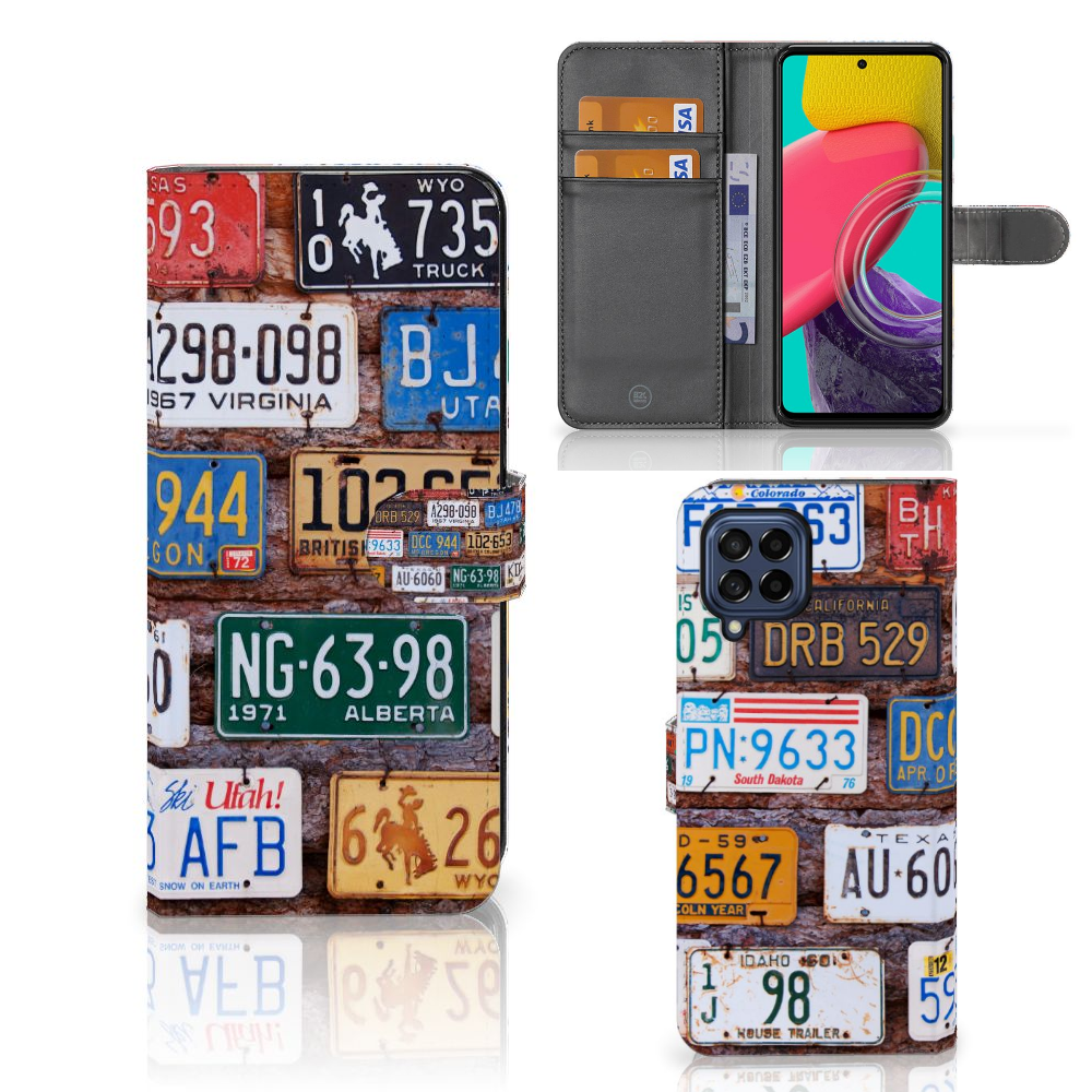 Samsung Galaxy M53 Telefoonhoesje met foto Kentekenplaten collage aanzicht