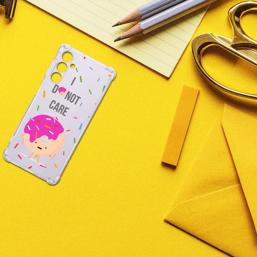Samsung Galaxy M54 Beschermhoes Donut Roze donut design voorkant