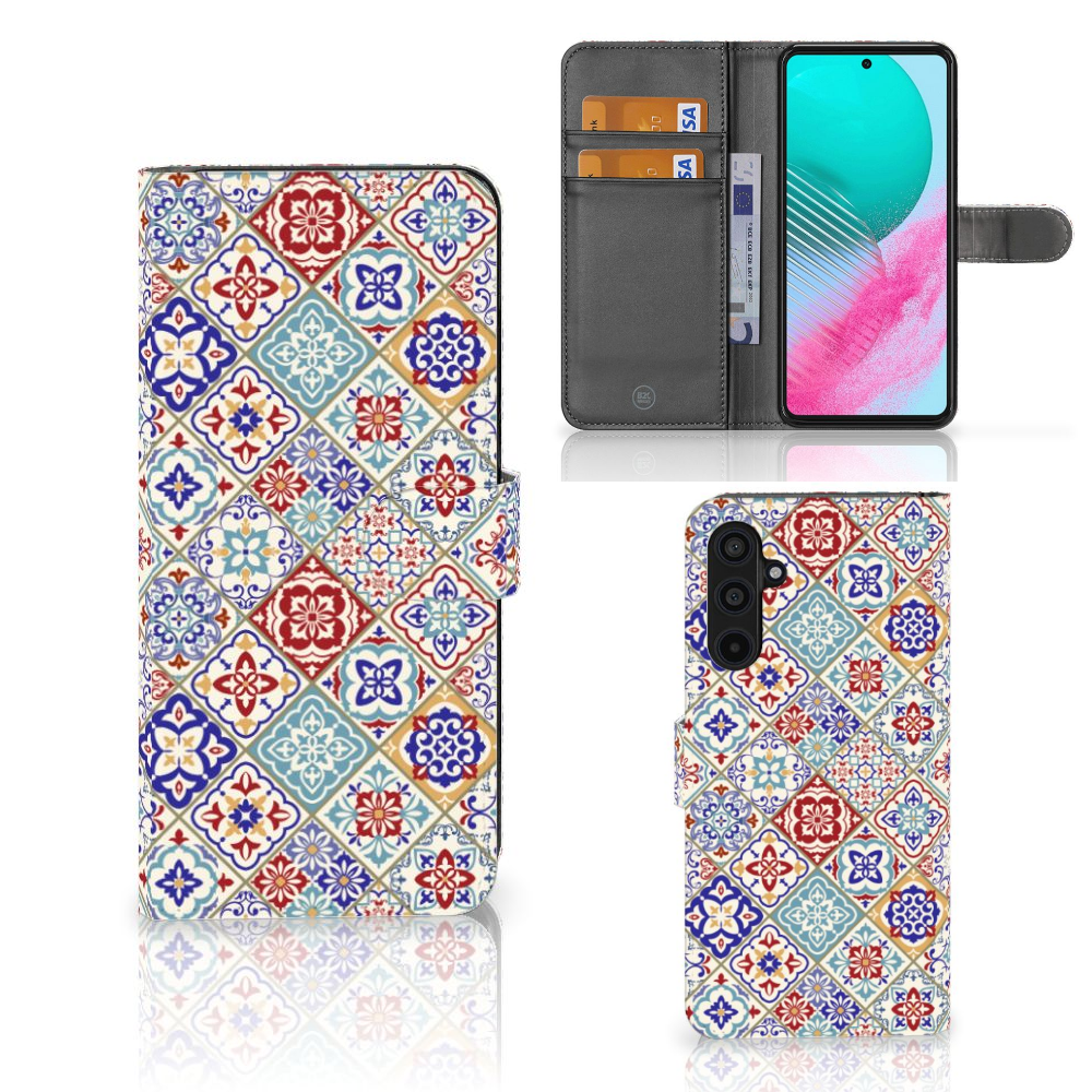 Samsung Galaxy M54 Bookcase Tiles Color met uniek tegelontwerp voor stijl, bescherming en gebruiksgemak đ¨.