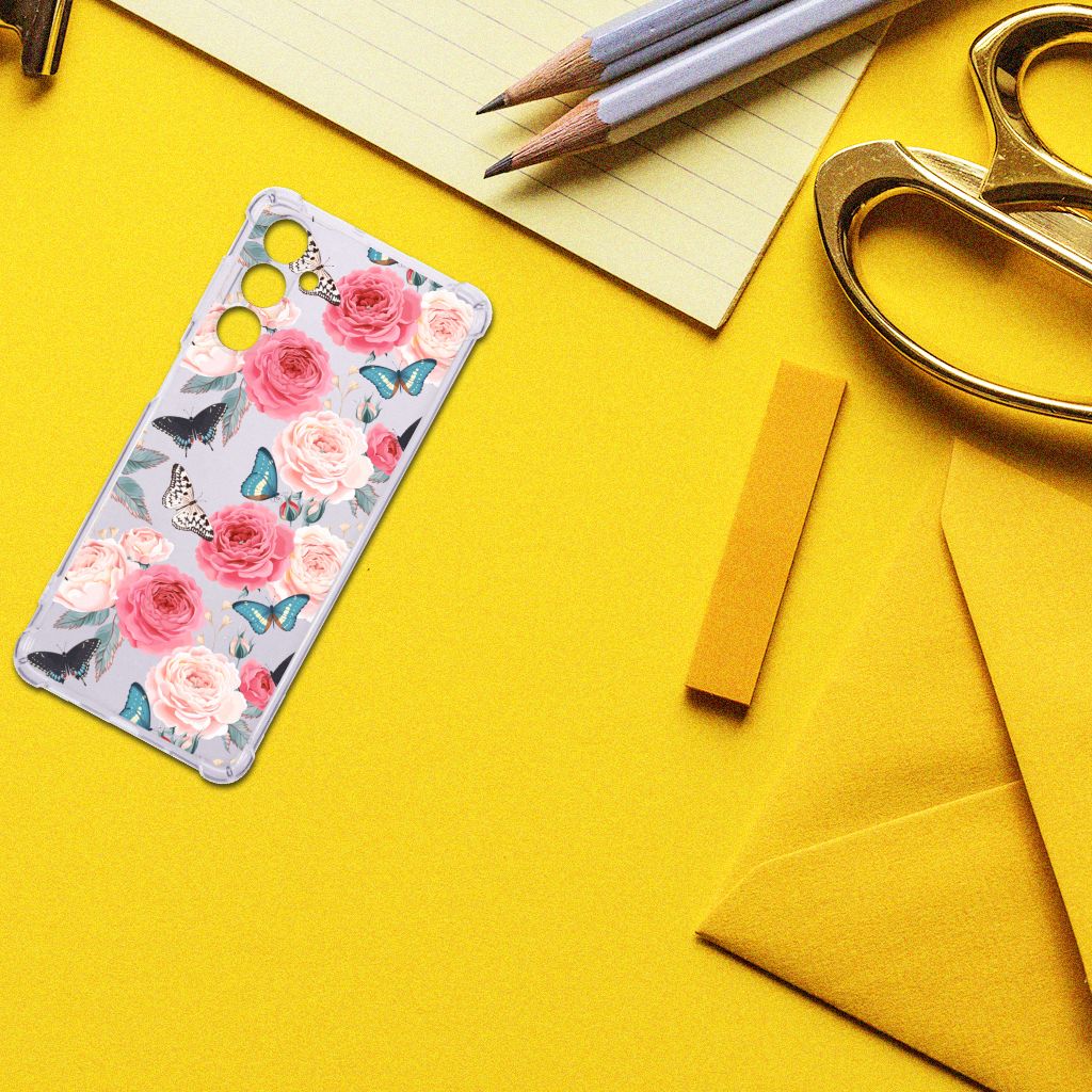 Samsung Galaxy M54 Case Butterfly Roses design voorkant