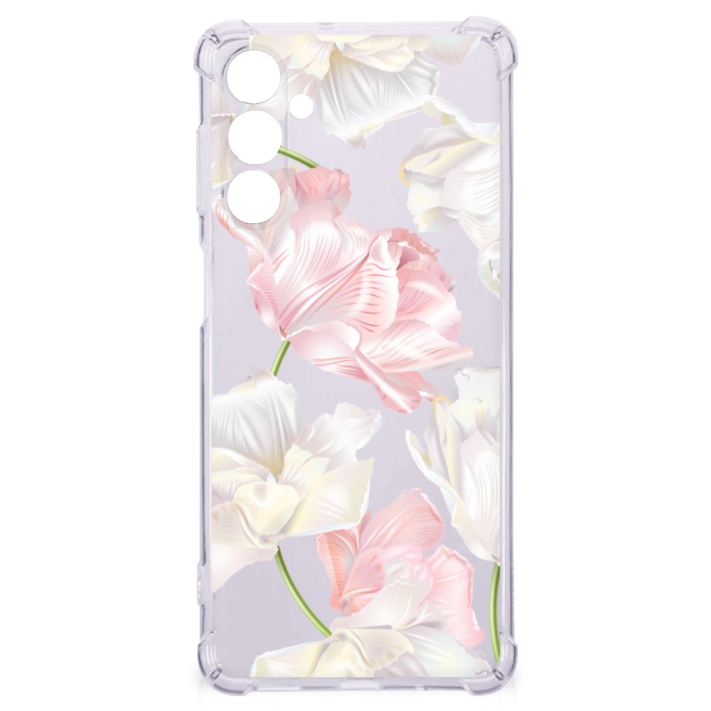Samsung Galaxy M54 Case Lovely Flowers telefoonhoesje bloemdesign aanzicht
