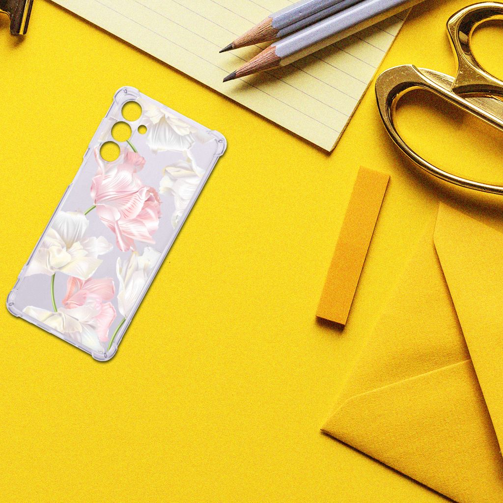 Samsung Galaxy M54 Case Lovely Flowers hoesje bloemen design bovenaanzicht