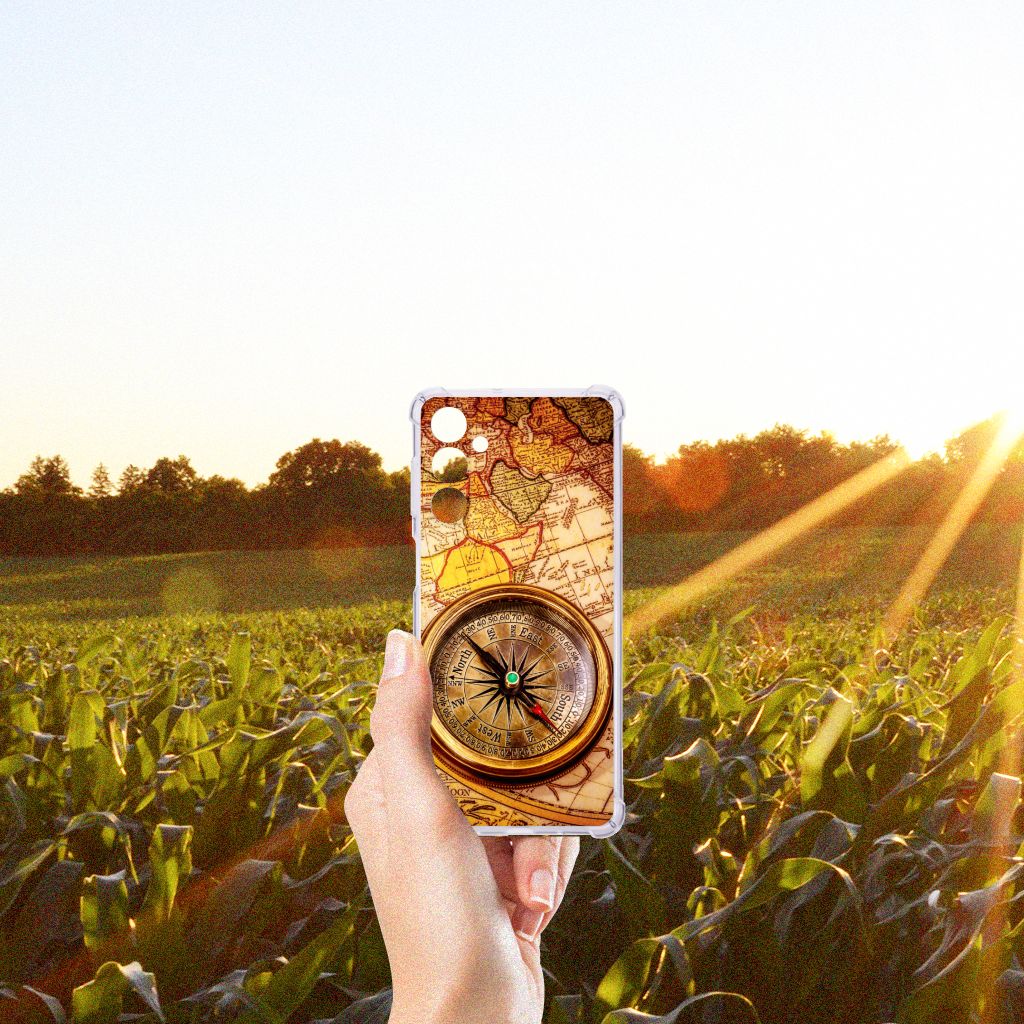 Samsung Galaxy M54 Telefoonhoesje met valbescherming Kompas design voorkant