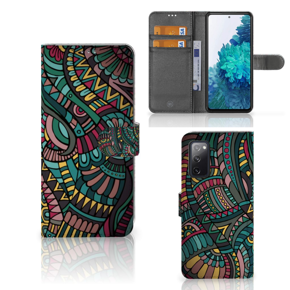 Samsung Galaxy S20 FE Telefoon Hoesje Aztec telefoonhoesje design Aztec aanzicht