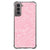 Samsung Galaxy S21 Case White Flowers roze bloemen achterkant