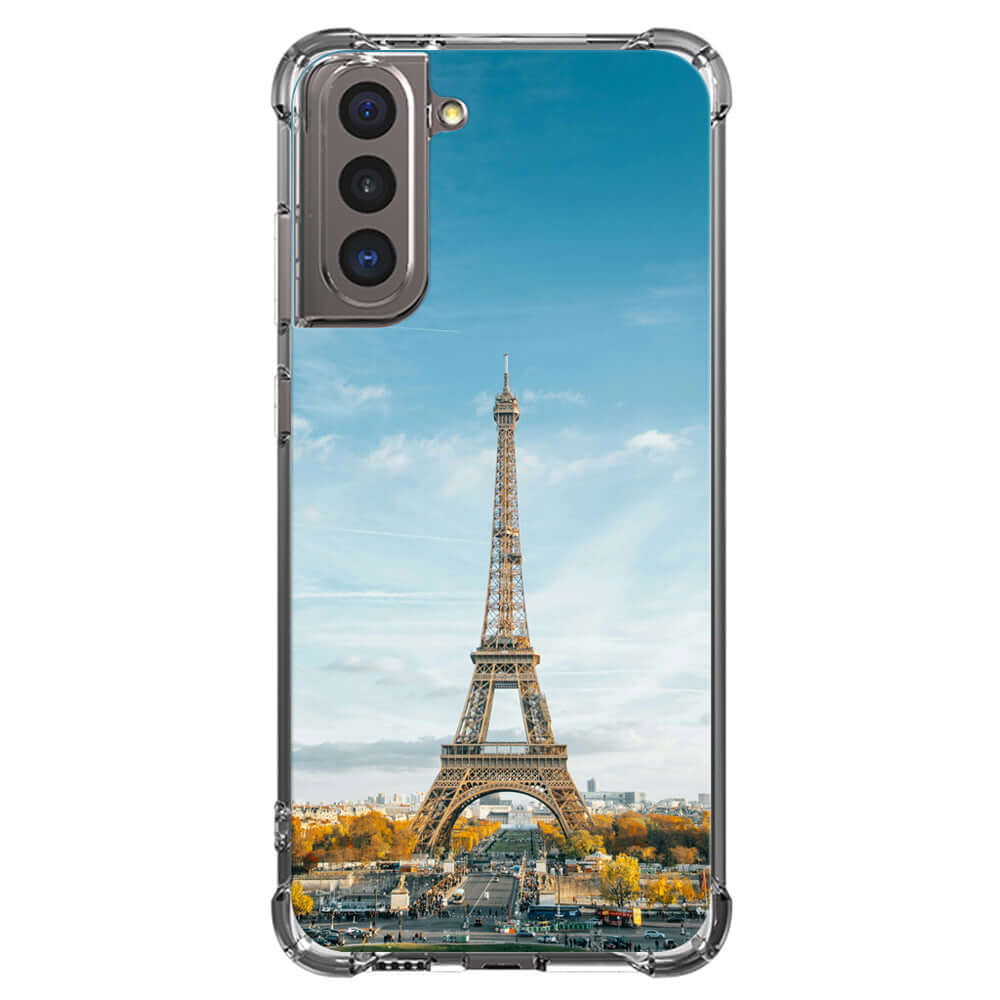Samsung Galaxy S21 Hoesje Ontwerpen β Transparant Anti-Shock TPU Eiffel Tower ontwerp voorkant