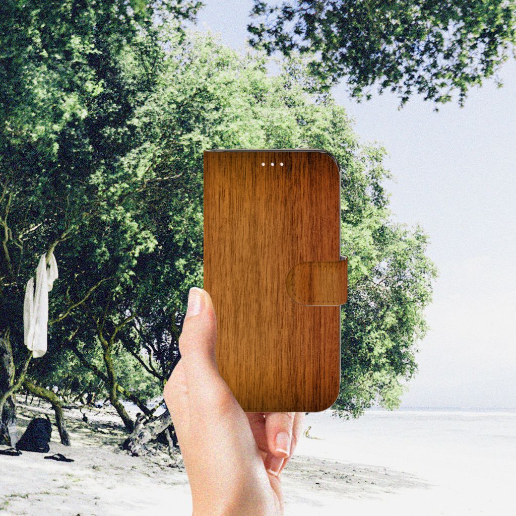 Samsung Galaxy S23 Book Style Case Donker Hout