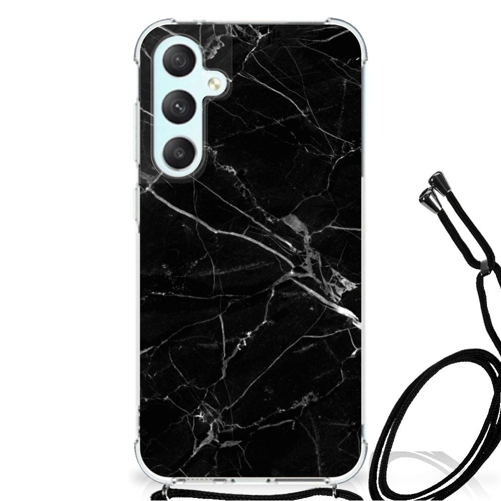 Samsung Galaxy S23 FE Anti-Shock Hoesje Marmer Zwart - Origineel Cadeau Vader B2C Telecom