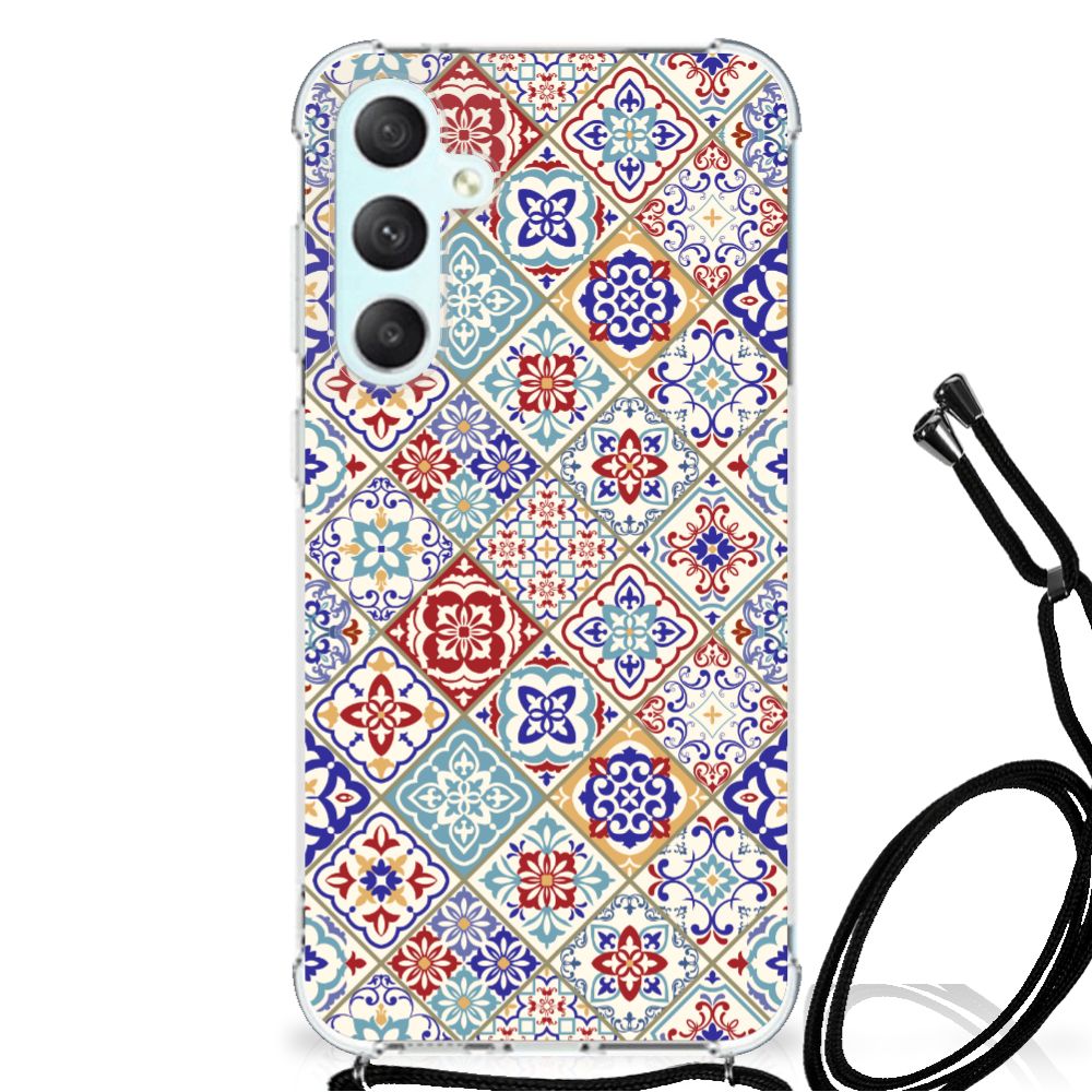 Samsung Galaxy S23 FE Anti-Shock Hoesje Tiles Color achterkant ontwerp