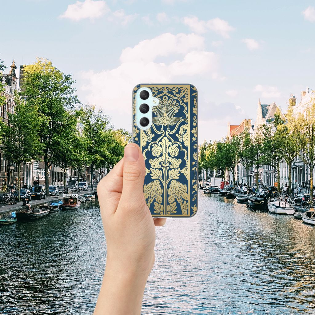 Samsung Galaxy S23 FE TPU Case Beige Flowers hand met design in Amsterdam