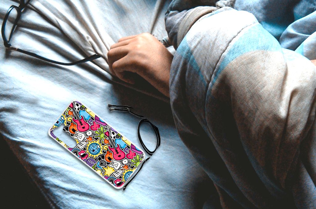 Samsung Galaxy S23 Plus Anti Shock Bumper Case Punk Rock design kleurrijk aanzicht