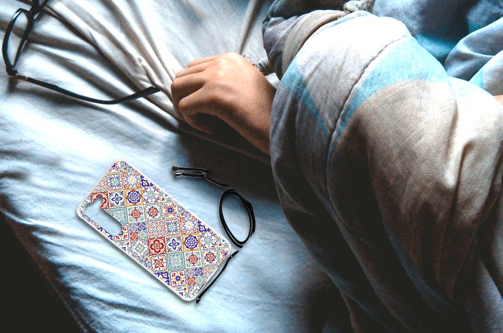 Samsung Galaxy S23 Plus Anti-Shock Hoesje Tiles Color design bovenaanzicht