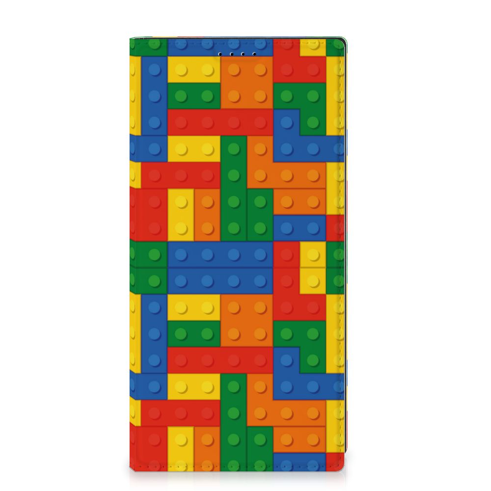 Samsung Galaxy S23 Ultra Hoesje met Magneet Blokken design blokken voorkant