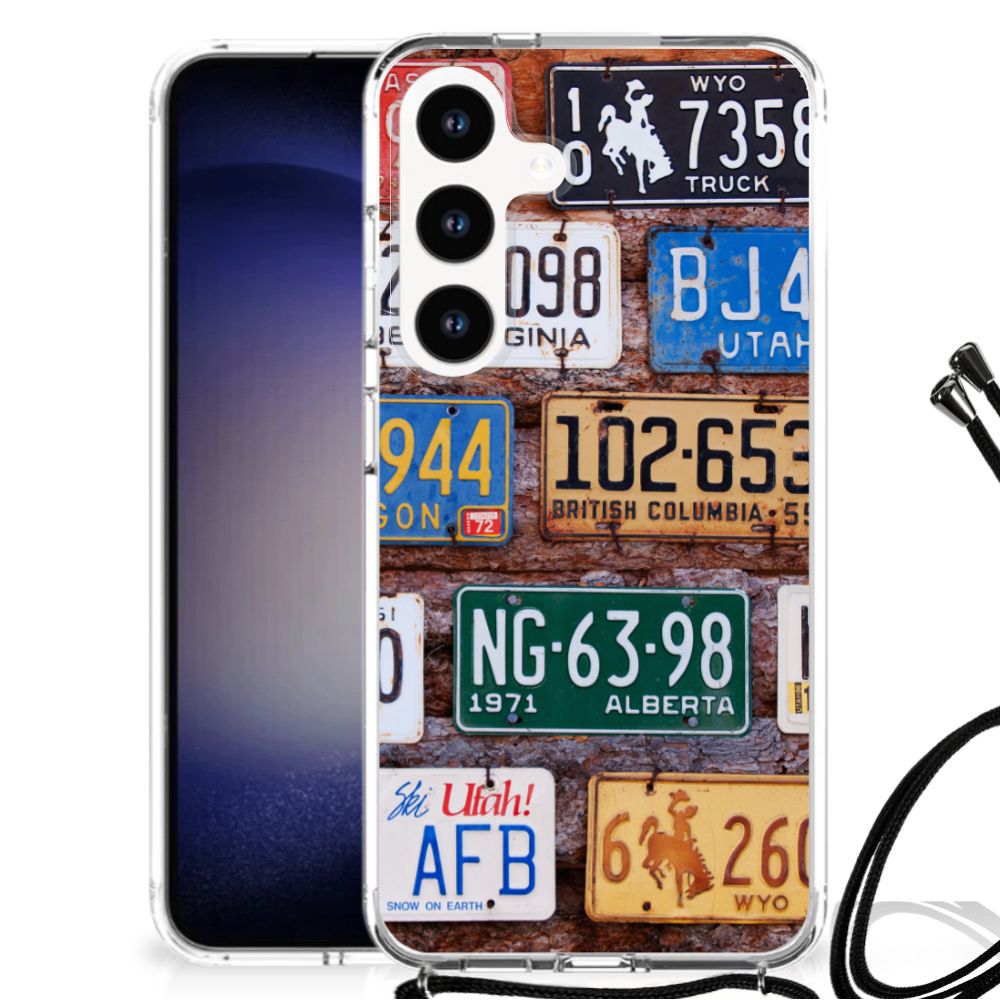 Samsung Galaxy S24 Anti-shock Hoesje met foto Kentekenplaten achterkant