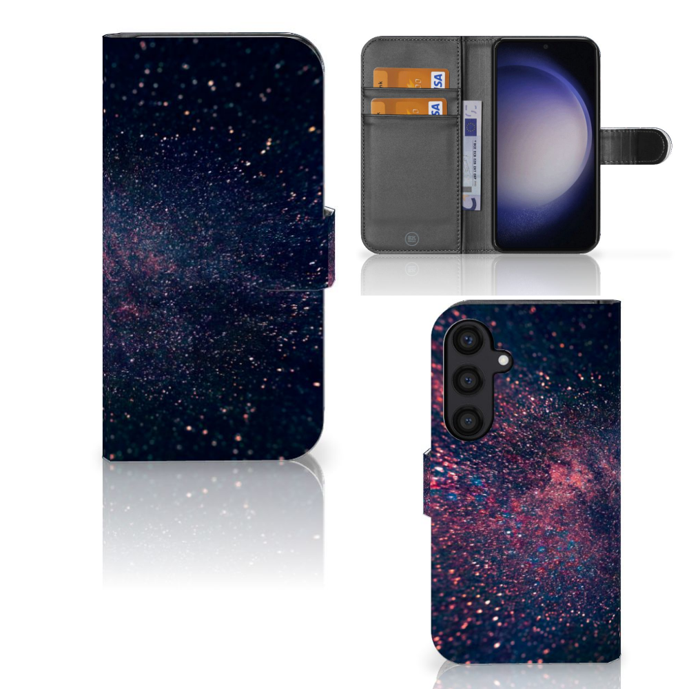 Samsung Galaxy S24 Book Case Stars boekhoes sterren design front zij