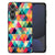 Samsung Galaxy S24 FE Back Case Geruit patroon kleurrijk ontwerp achterkant
