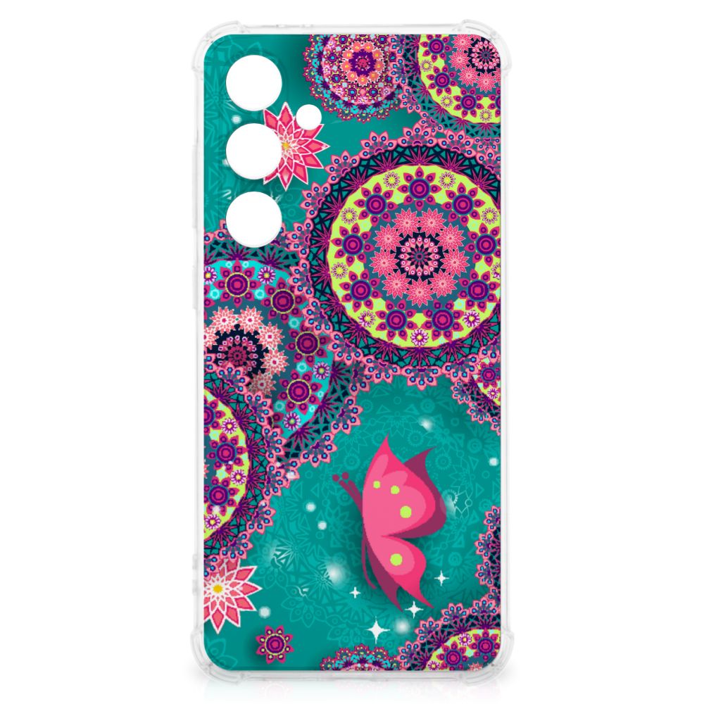 Samsung Galaxy S24 FE Back Cover Cirkels en Vlinders achterzijde