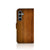 Samsung Galaxy S24 FE Book Style Case Donker Hout achteraanzicht