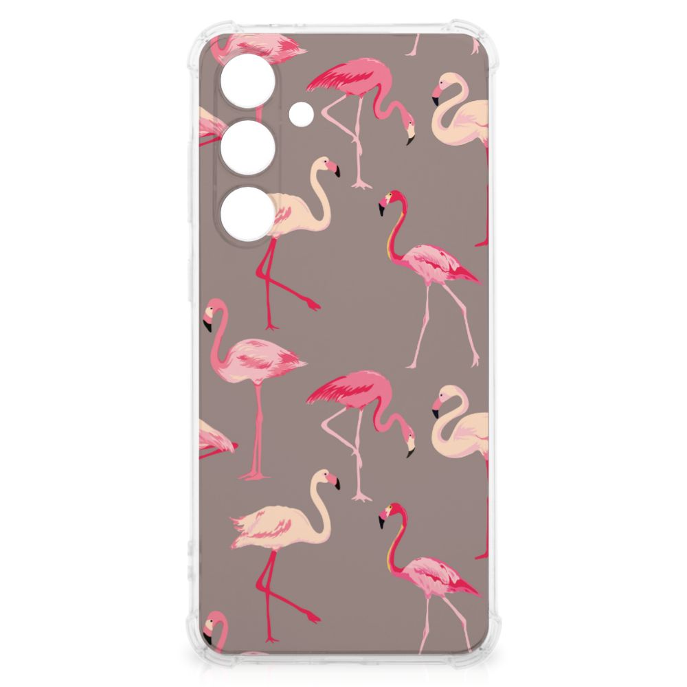 Samsung Galaxy S24 FE Case Anti-shock Flamingo achterkant ontwerp