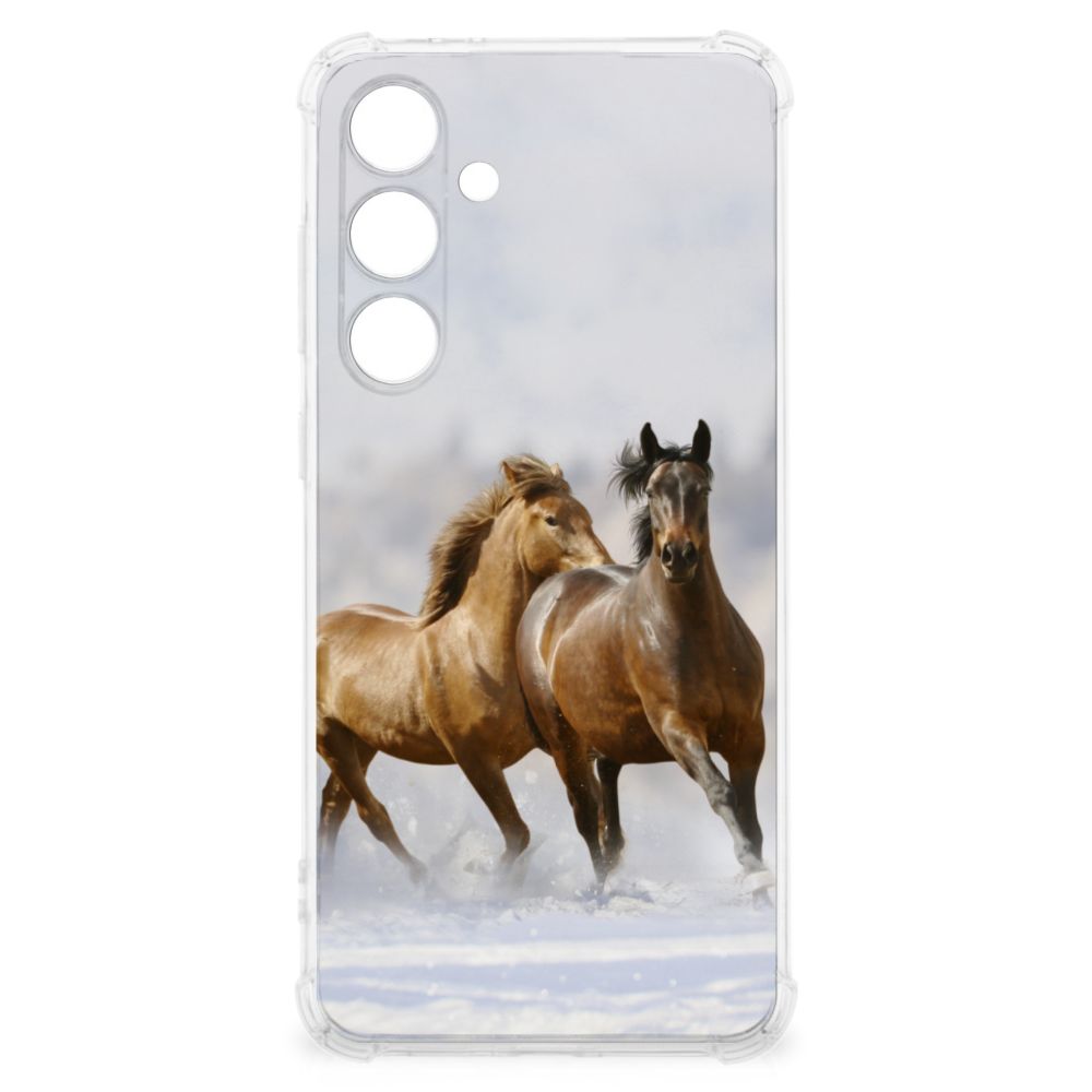 Samsung Galaxy S24 FE Case Anti-shock Paarden design paarden aanzicht