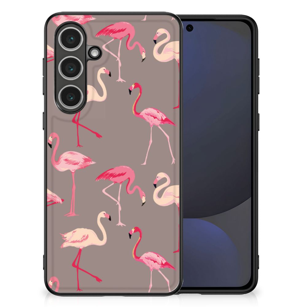 Samsung Galaxy S24 FE Dierenprint Telefoonhoesje Flamingo flamingo design achterkant