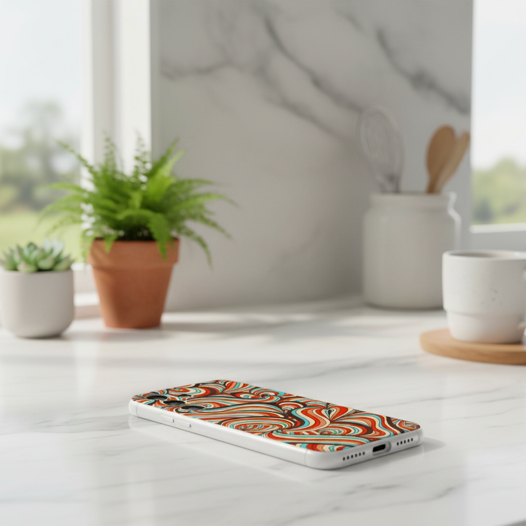 Samsung Galaxy S24 FE Hoesje maken Retro kleurrijk design bovenaanzicht