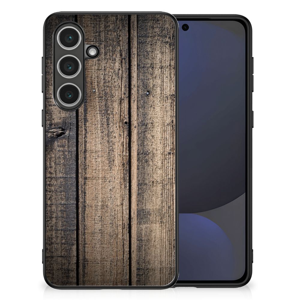 Samsung Galaxy S24 FE Houten Print Telefoonhoesje Steigerhout houten print achterzijde