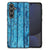Samsung Galaxy S24 FE Houten Print Telefoonhoesje Wood Blue back cover hout blauw