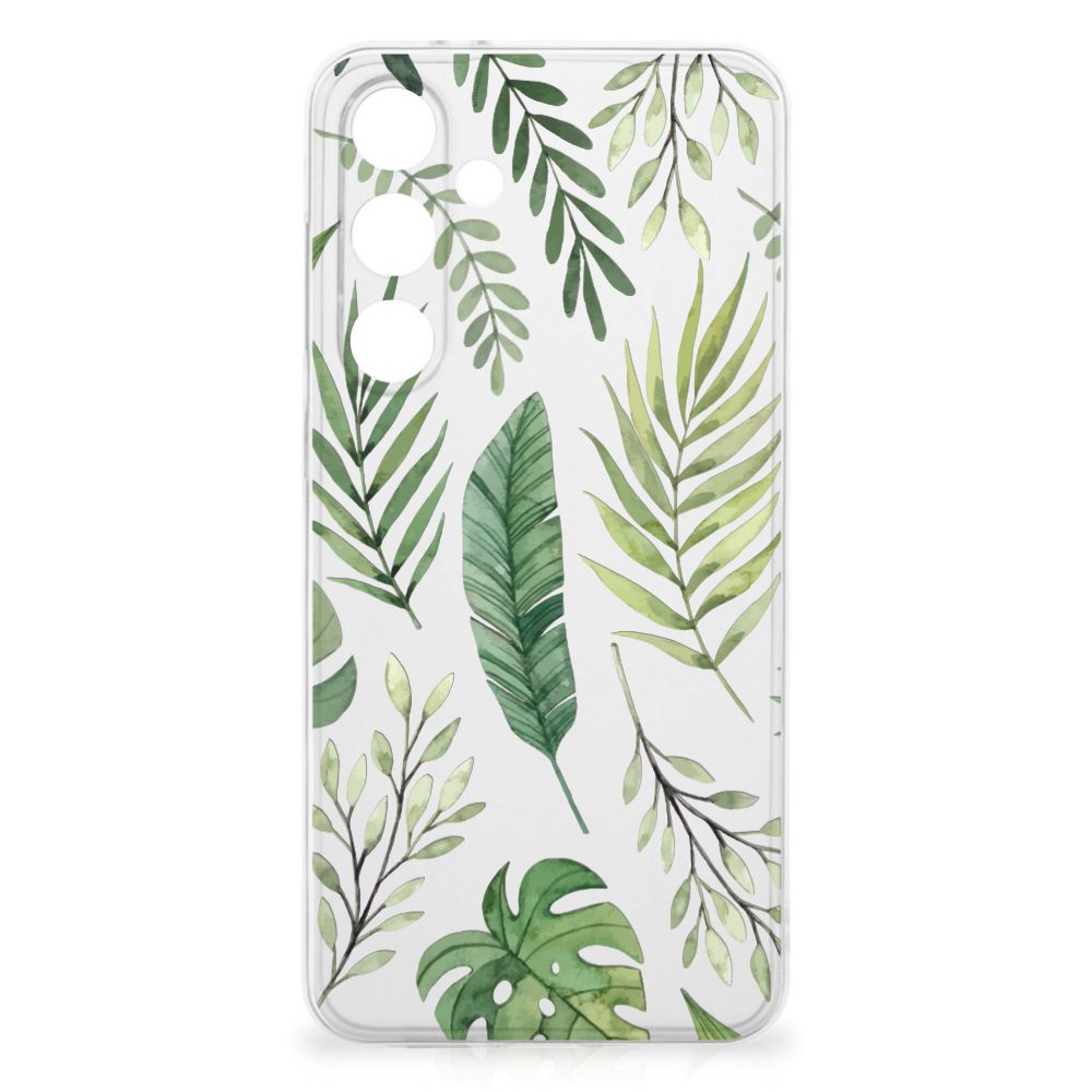 Samsung Galaxy S24 FE TPU Case Leaves design bladeren voorkant