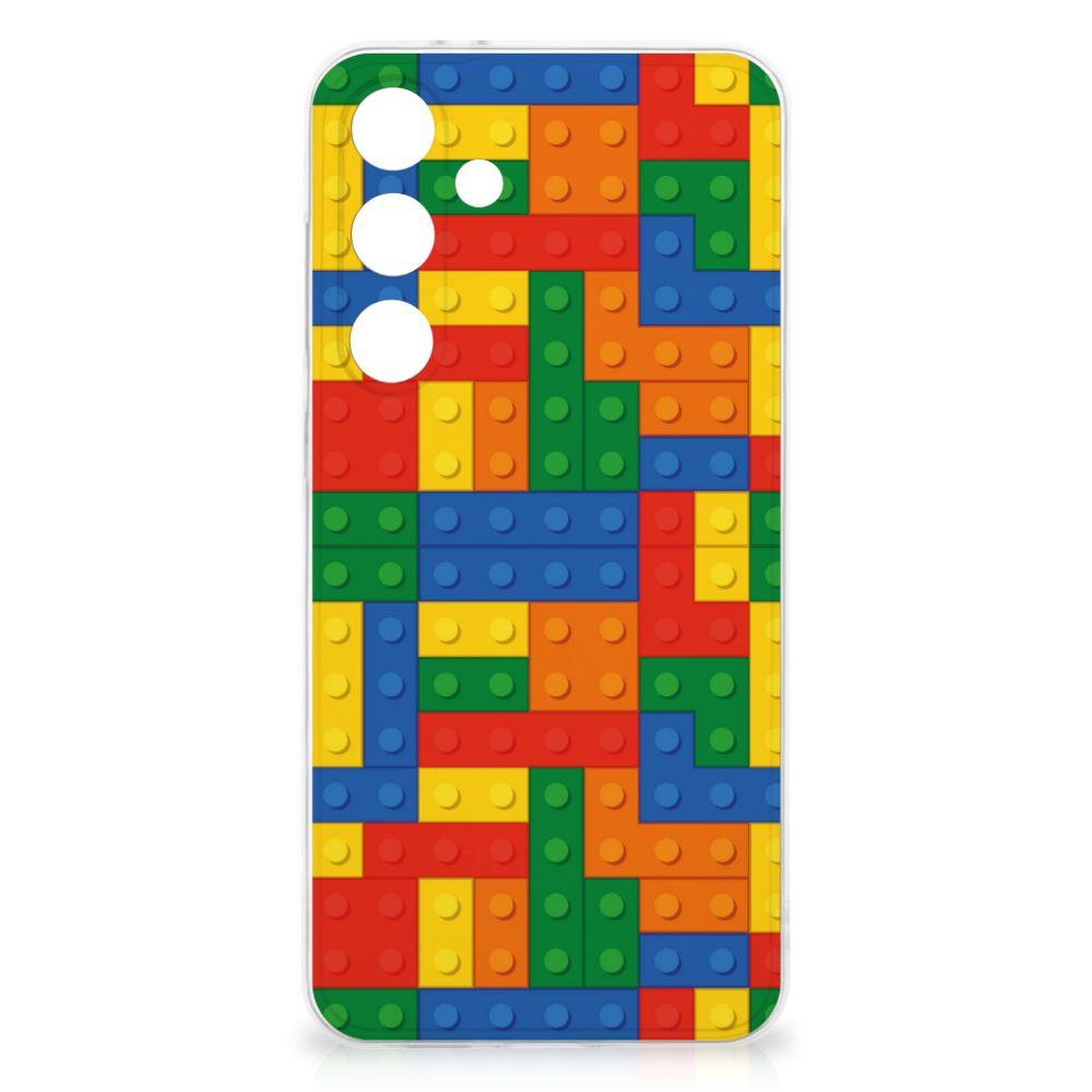 Samsung Galaxy S24 FE TPU Hoesje Lego kleurrijk ontwerp achteraanzicht