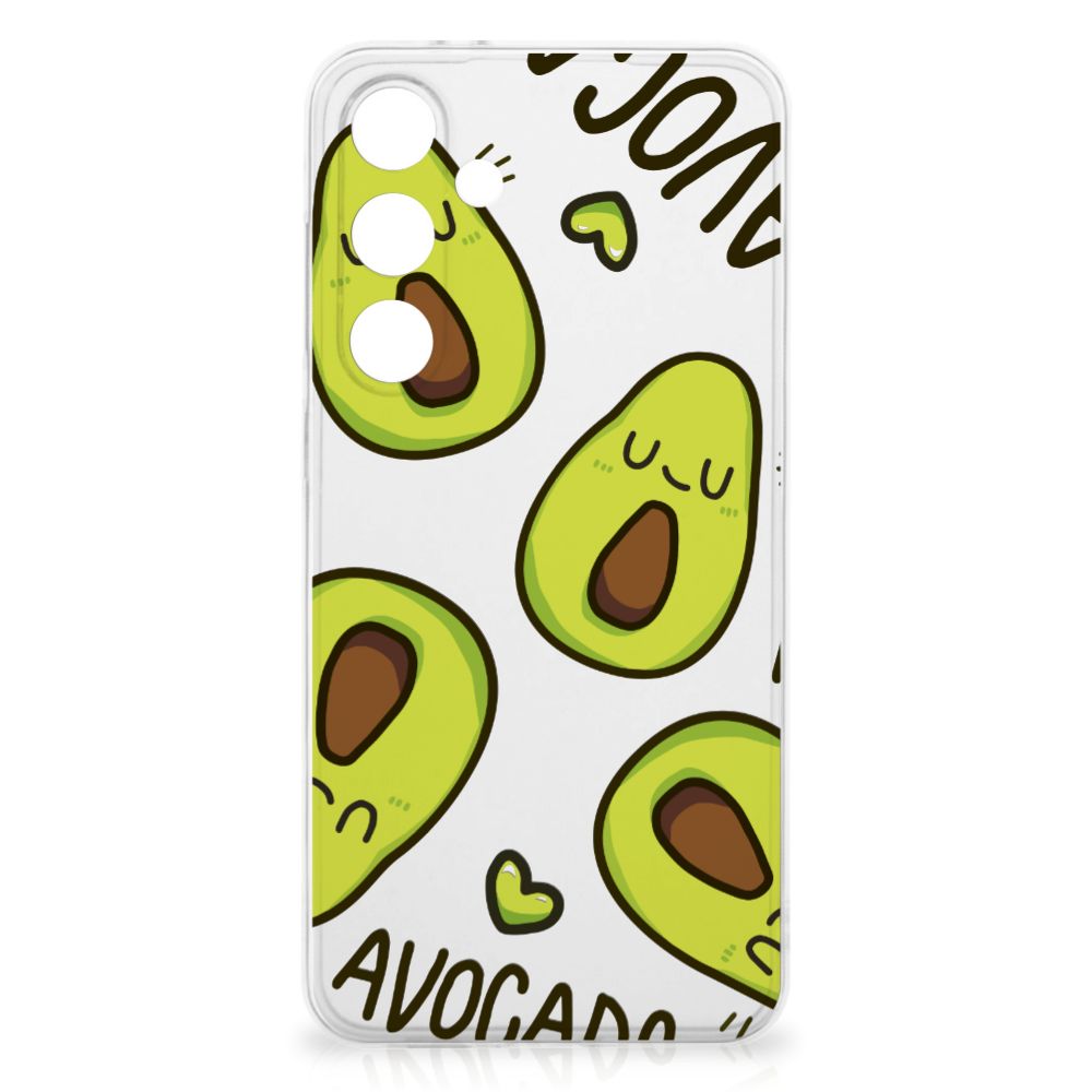 Samsung Galaxy S24 FE Telefoonhoesje met Naam Avocado Singing voorkant schattige avocado's