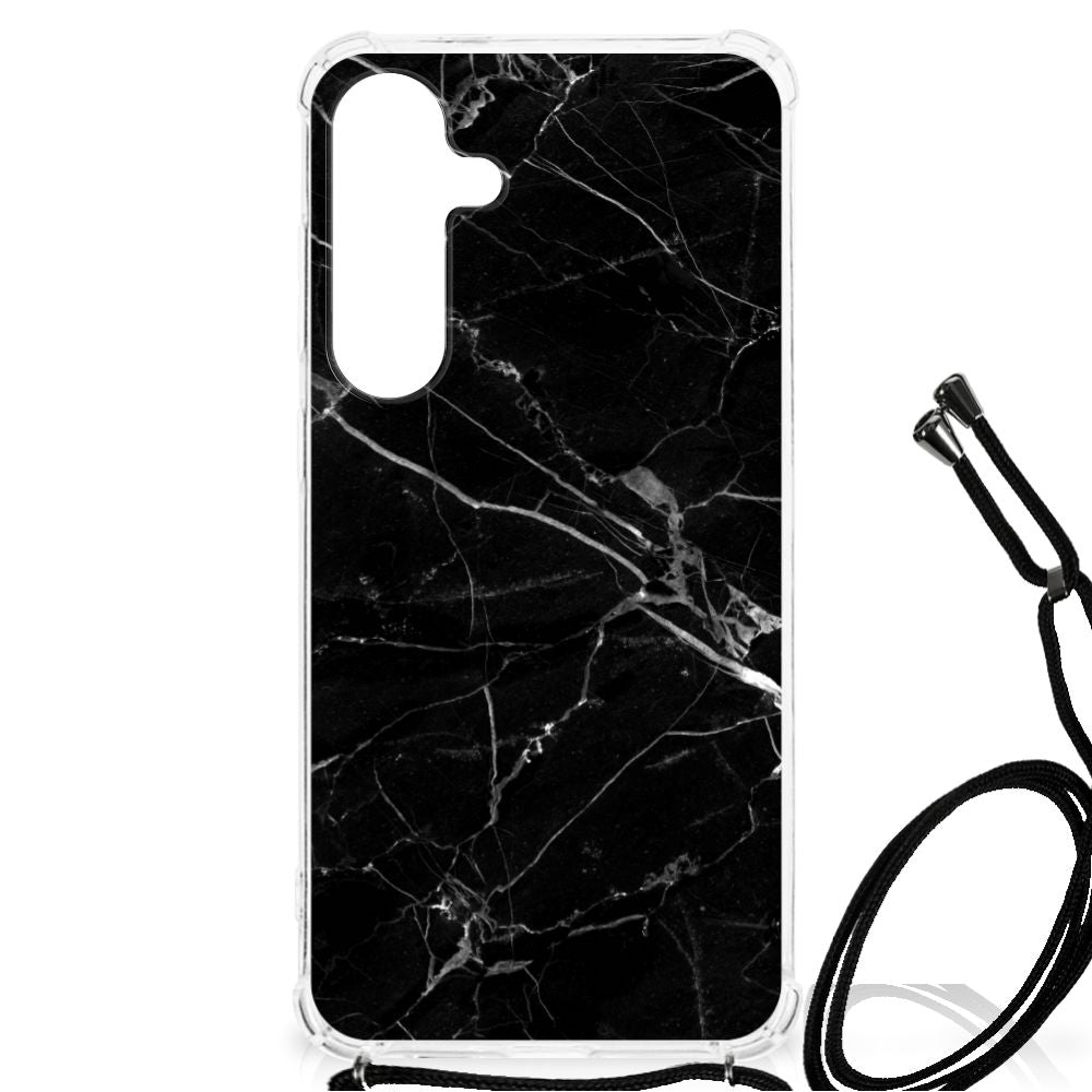 Samsung Galaxy S24 Plus Anti-Shock Hoesje Marmer Zwart - Origineel Cadeau Vader B2C Telecom