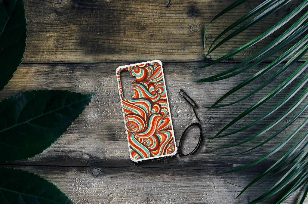 Samsung Galaxy S24 Plus Back Cover Retro design kleuren bovenaanzicht