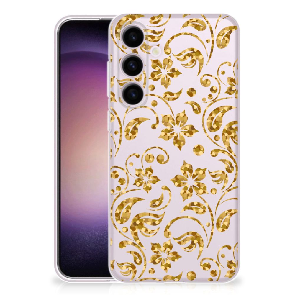 Samsung Galaxy S24 TPU Case Gouden Bloemen B2C Telecom