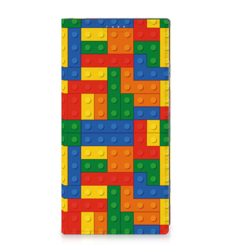 Samsung Galaxy S24 Ultra Hoesje met Magneet Blokken design blokken print voorkant