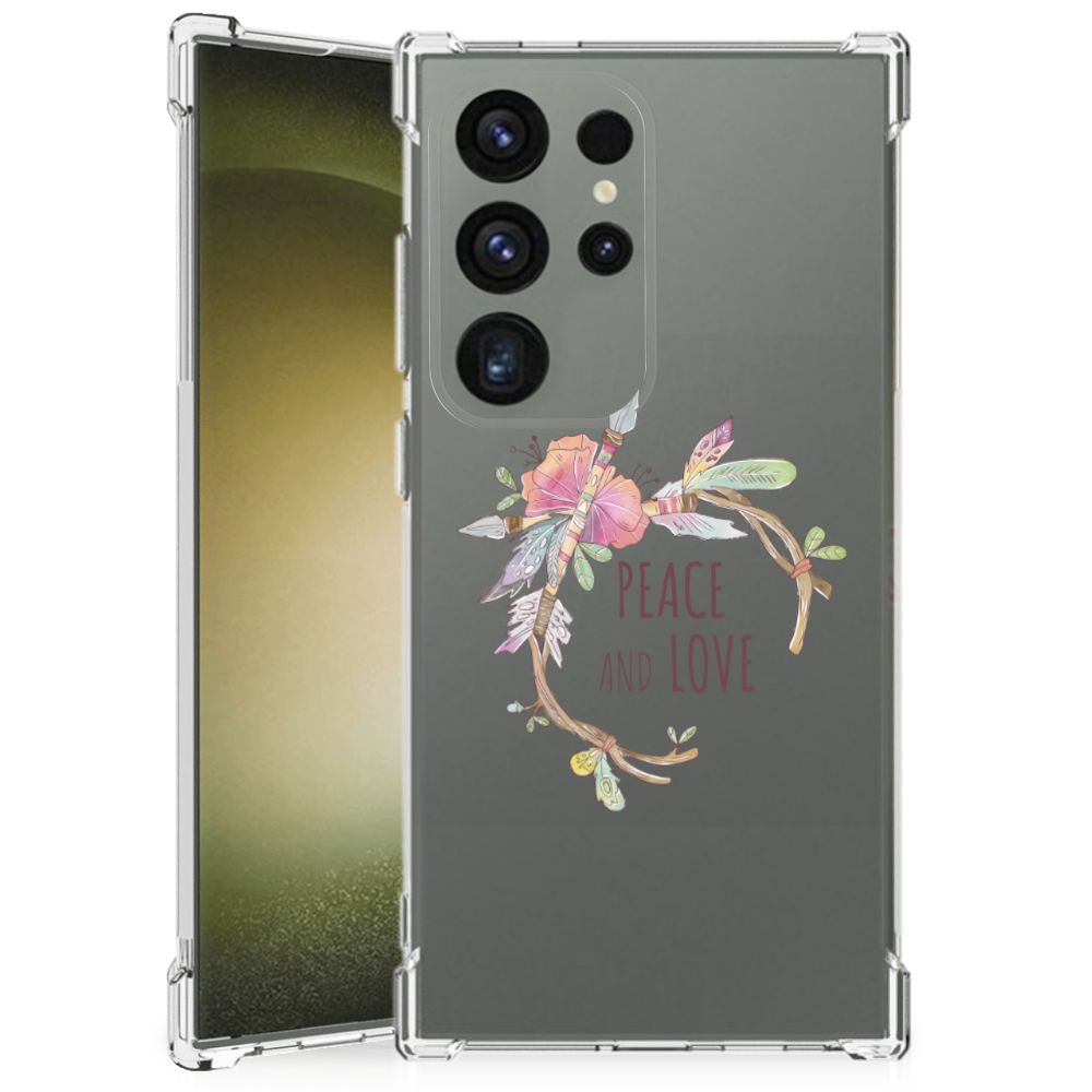 Samsung Galaxy S24 Ultra Stevig Bumper Hoesje Boho Text B2C Telecom