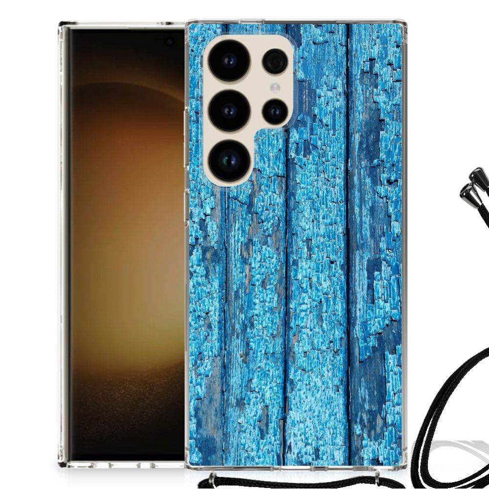 Samsung Galaxy S24 Ultra Stevig Telefoonhoesje Wood Blue B2C Telecom