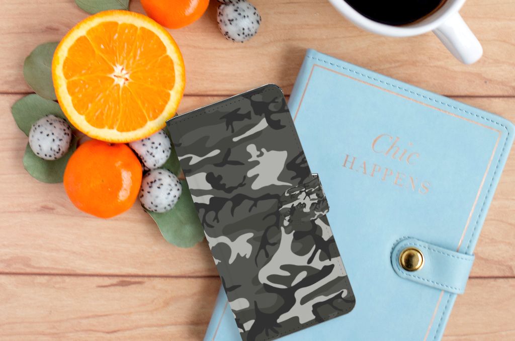 Samsung Galaxy S24 Ultra Telefoon Hoesje Army Light camouflage design bovenaanzicht
