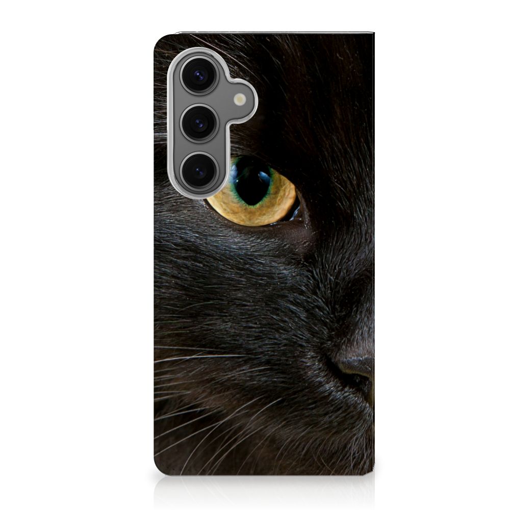 Samsung Galaxy S24FE Hoesje maken Zwarte Kat design zwart kat aanzicht
