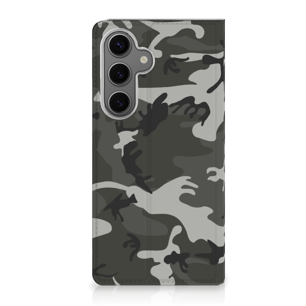 Samsung Galaxy S24FE Hoesje met Magneet Army Light camouflage design voorkant