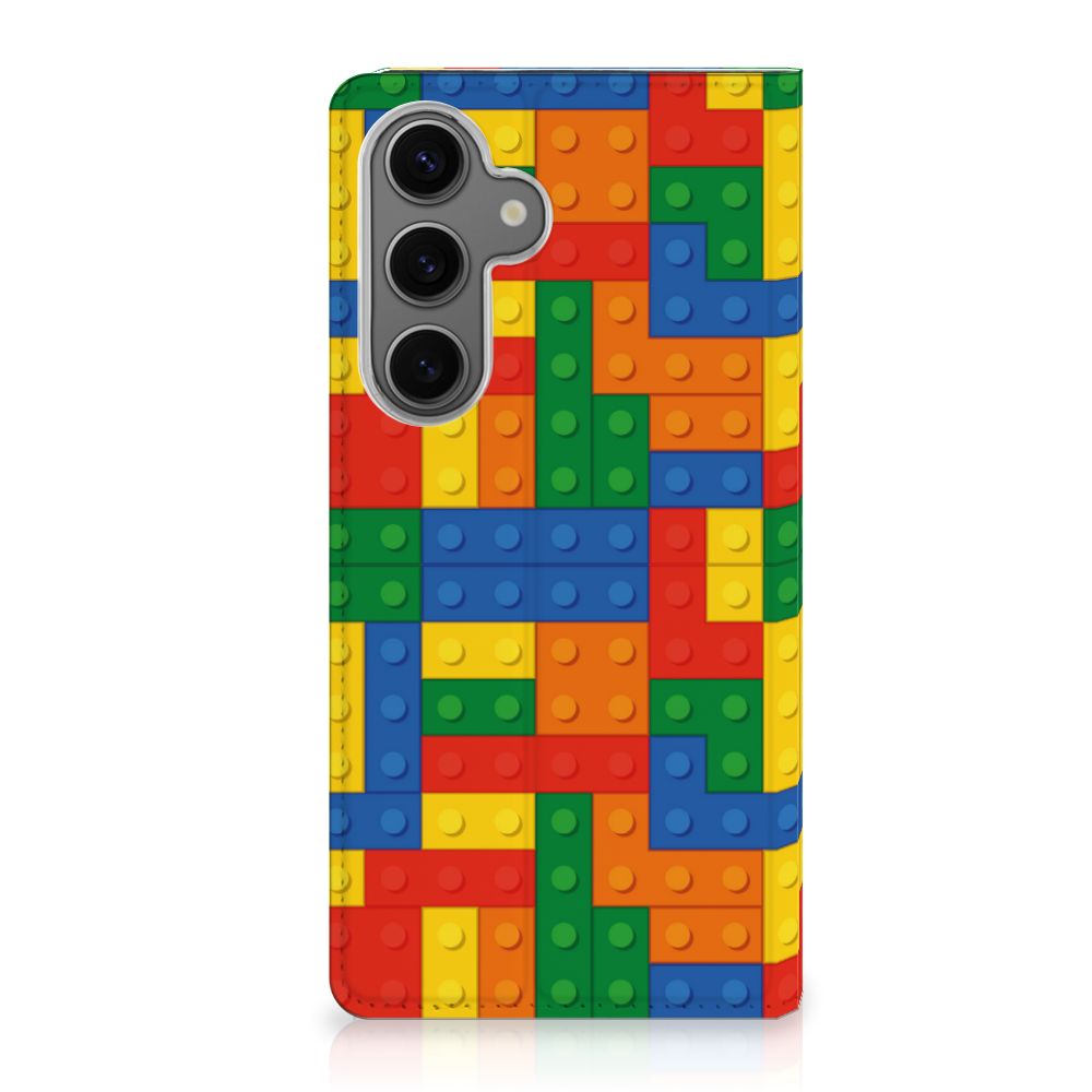 Samsung Galaxy S24FE Hoesje met Magneet Blokken designkleurig aanzicht